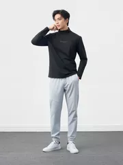 Áo Giữ Nhiệt Nam 5S Fashion Cổ Cao In Chữ Phom Slimfit M0AGN25001