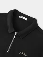 Áo Nỉ Cổ Khóa Nam 5S Fashion Họa Tiết Chữ Thêu M0ANI25010