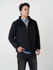 Áo Phao Nam Can Phối Nhung Cổ Trụ 5S Fashion Phom Slimfit M0PHF25001