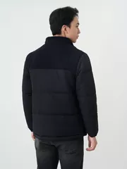 Áo Phao Nam Can Phối Nhung Cổ Trụ 5S Fashion Phom Slimfit M0PHF25001