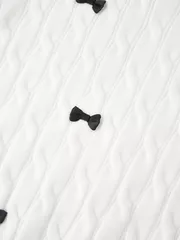 Áo Len Bé Gái Đính Nơ 5S Fashion Kiểu Vặn Thừng Phom Regular G0ALE25001