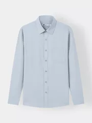 Áo Sơ Mi Nam Tay Dài 5S Fashion Có Túi Ngực Phom Regular M0ASM25002