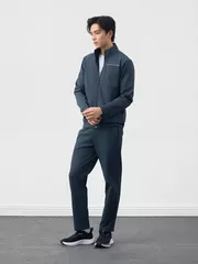 Set Bộ Nỉ Khóa Nam Cổ Trụ 5S Fashion Dệt Hiệu Ứng Phom Slimfit MBNK25020