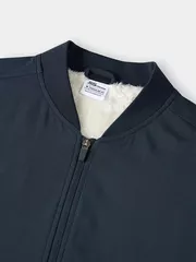 Áo Khoác Bomber Lót Lông 5S Fashion Kẻ Ô Hiệu Ứng M0AKB25008