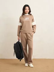 Set Bộ Nỉ Nữ 5S Fashion Can Phối Tay Raglan Thêu Cao Cấp WBNI25002
