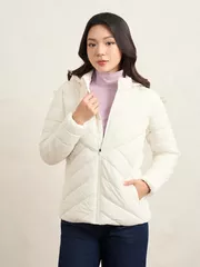 Áo Phao Nữ 5S Fashion Màu Đen Chần Bông Nhẹ Phom Slimfit W0APH25001