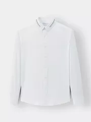 Áo Sơ Mi Nam Dài Tay 5S Fashion Màu Trắng Viền Cổ SMD23206