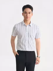 Áo Sơ Mi Nam Cộc Tay 5S Fashion Kẻ Caro Phom Slimfit ASC25058