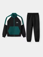 Bộ Nỉ Khóa Bé Trai 5S Fashion Cổ Cao Can Phối BBNK25003-BBNK25103