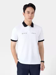 Áo Polo Nam 5S Fashion Phối Cổ In Chữ Phom Slimfit APC25122