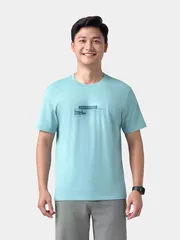 Áo Thun Nam Ngắn Tay In Chữ Phối Hình In Phom Casual ATS24027