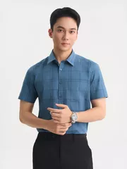 Áo Sơ Mi Nam Ngắn Tay Có Túi 5S Fashion Kẻ Caro ASC25014