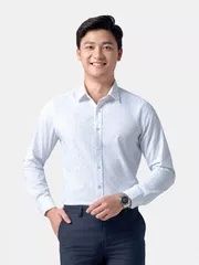 Áo Sơ Mi Nam Dài Tay 5S Fashion Họa Tiết Phom Slimfit ASM24218