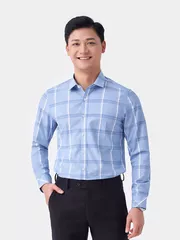 Áo Sơ Mi Nam Tay Dài 5S Fashion Kẻ Dệt Họa Tiết SMD23182