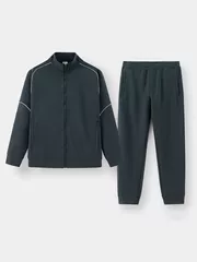 Bộ Nỉ Khóa Nam ZIP-STRIPE S-WARM Phối Line Phom Slimfit MBNK25027