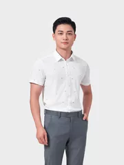 Áo Sơ Mi Nam Ngắn Tay 5S Fashion Họa Tiết ASC24070