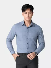 Áo Sơ Mi Nam Dài Tay Kẻ Ô 5S Fashion Slimfit ASM24012