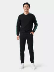 Bộ Quần Áo Nỉ Dài Tay Can Phối 5S Fashion Phom Slimfit BNI23017