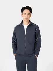 Áo Nỉ Khóa Nam 5S Fashion Phối Line Slimfit BAKN24027