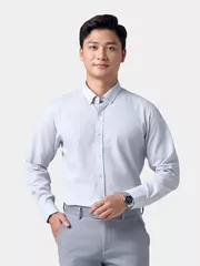 Áo Sơ Mi Nam Dài Tay Dệt Kẻ Ô Phom Casual Fit ASM24054