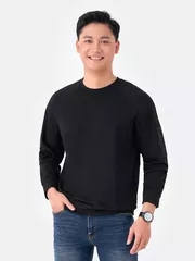 Áo Nỉ Cổ Tròn Tay Raglan Phối Túi Khóa 5S Fashion Regularfit ANO23002