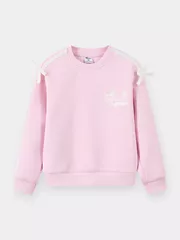 Áo Nỉ Bé Gái 5S Fashion Phối Nơ Phom Regular MBANI25001