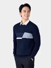 Áo Len Nam 5S Fashion Dệt Họa Tiết Slimfit ALE24010