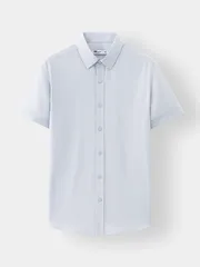 Áo Sơ Mi Nam Ngắn Tay 5S Fashion Màu Ghi Nhạt ASC25020