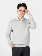 Áo Len Nam 5S Fashion Cổ Tim Trơn Phom Regular ALE24009