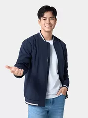 Áo Khoác Bomber Nam 5S Fashion Lót Lông In Logo AKB24017