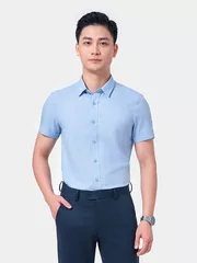 Áo Sơ Mi Ngắn Tay 5S Fashion Hiệu Ứng Màu Melange ASC24076