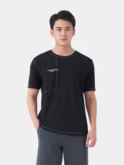 Áo Thun Nam Ngắn Tay 5S Fashion Chần Chỉ Casual ATS24022