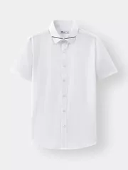 Áo Sơ Mi Nam Ngắn Tay 5S Fashion Thêu Cổ Phom Slimfit ASC25012