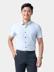 Áo Sơ Mi Nam Ngắn Tay 5S Fashion Kẻ Caro Phom Slimfit ASC24033