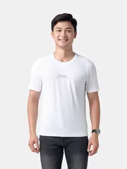 Áo Thun Nam 5S Fashion Siêu Nhẹ Mát In Chữ Phom Slimfit ATS24061