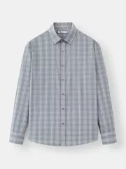 Áo Sơ Mi Nam Dài Tay 5S Fashion Dệt Kẻ Ô Regular ASM24011