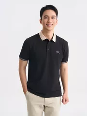 Áo Polo Nam Can Phối In Chữ 5S Fashion Trẻ Trung APC25006