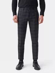 Quần Tây Nam 5S Fashion Dệt Kẻ Caro Slimfit QAU23056