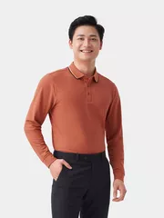Áo Polo Dài Tay Phối Màu 5S Fashion Trơn APD23005