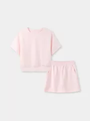 Bộ Thun Nữ Phối Chân Váy SPORTY CHIC SET 5S Fashion Có Quần Trong WBTS26003