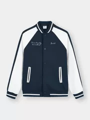 Áo Khoác Bomber Nữ 5S Fashion Vải Nỉ Can Phối Phom Regular W0ABF25001