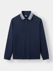 Áo Polo Dài Tay Cổ Phối Màu 5S Fashion Slim Fit APD23601