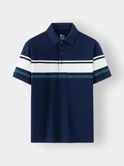 Áo Polo Nam 5S Fashion Can Phối Kẻ Ngang Phom Slimfit APC24054