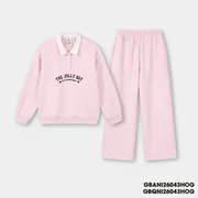 Set Bộ Nỉ Bé Gái 5S FASHION Cổ Polo Phối, In Hình Dễ Thương GBNI26043