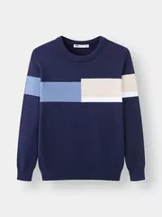 Áo len phối kẻ lệch 5S Fashion ALO23001