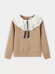 Áo Nỉ Bé Gái 5S Fashion Cổ Bèo Phối Nơ GBANI25005