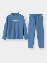 Bộ Quần Áo Nỉ Nam 5S Fashion In Chữ Can Phối BNI24004