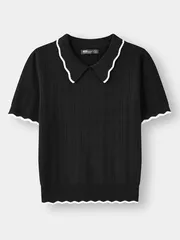 Áo Len Cộc Tay Nữ 5S Fashion Dệt Hiệu Ứng W0ALC25006