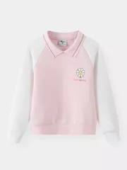 Áo Polo Bé Gái Chất Nỉ 5S Fashion Tay Raglan In Dễ Thương GBANI25002