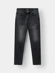 Quần Jean Nam 5S Fashion Màu Ghi Đen Regular QJE24013
